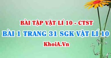 Bài 1 trang 31 SGK Vật lí 10 Chân trời sáng tạo